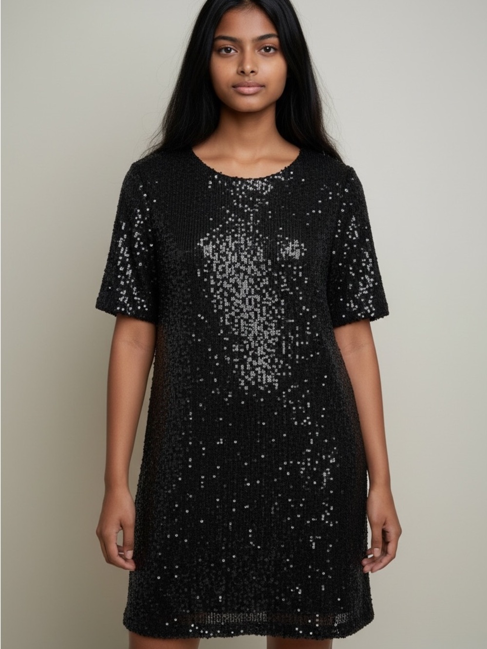 Betsy Johnson Sequin Short Sleeve Dress